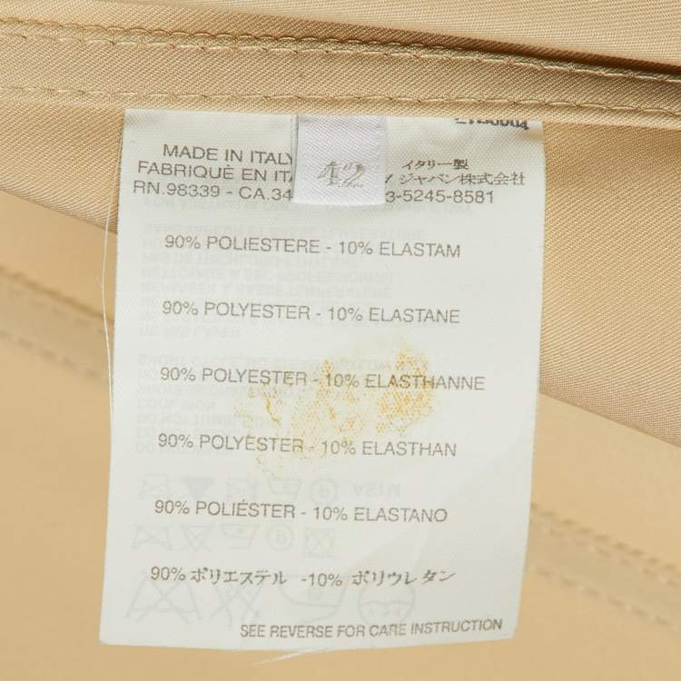 Pre Owned Prada Light Brown technical Jersey Button Front Coat M