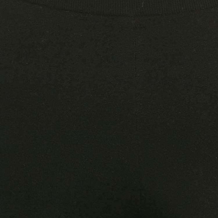 Pre Owned Prada Black Wool Blend Jersey Fitted Bermuda Shorts XS