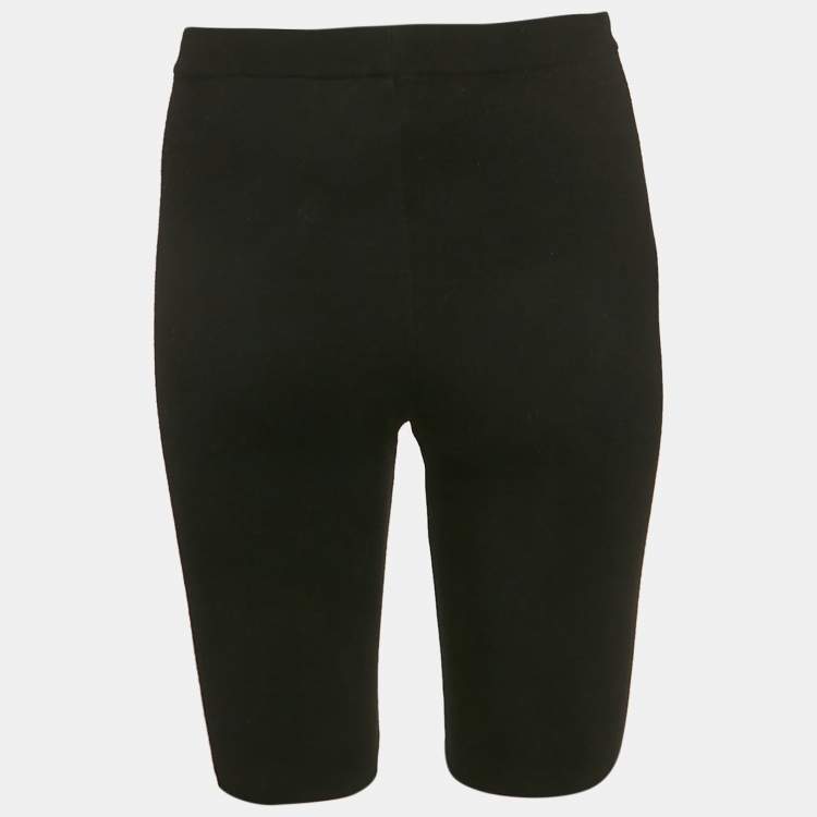 Pre Owned Prada Black Wool Blend Jersey Fitted Bermuda Shorts XS