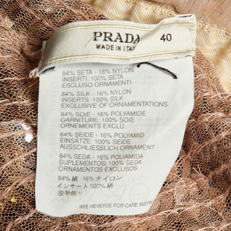 Pre Owned Prada Pink Sequin Embellished Halter Neck Top S