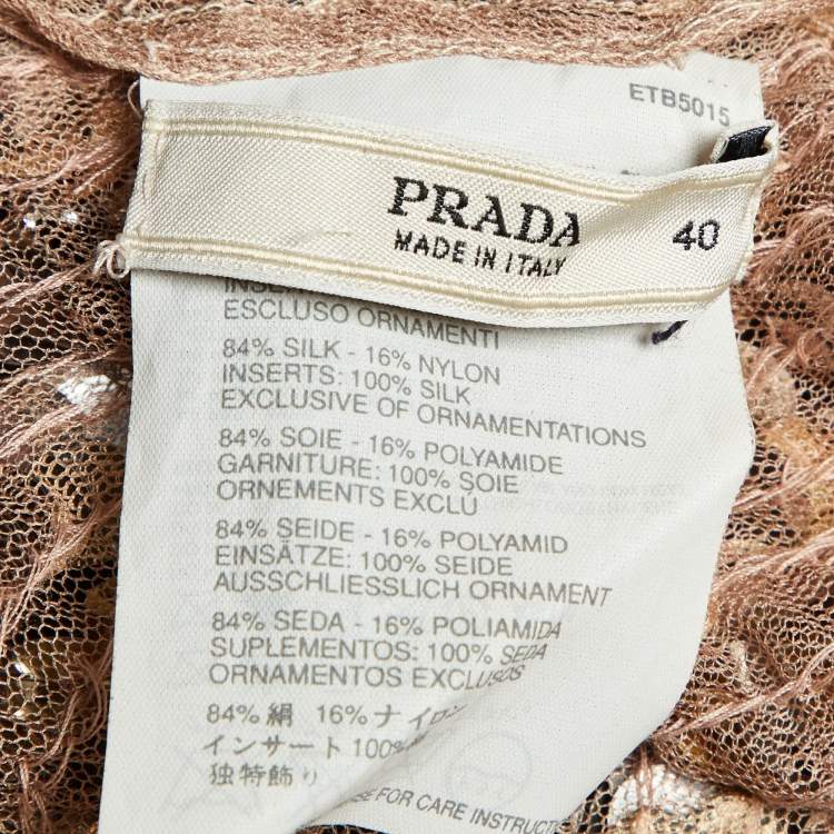 Pre Owned Prada Pink Sequin Embellished Halter Neck Top S