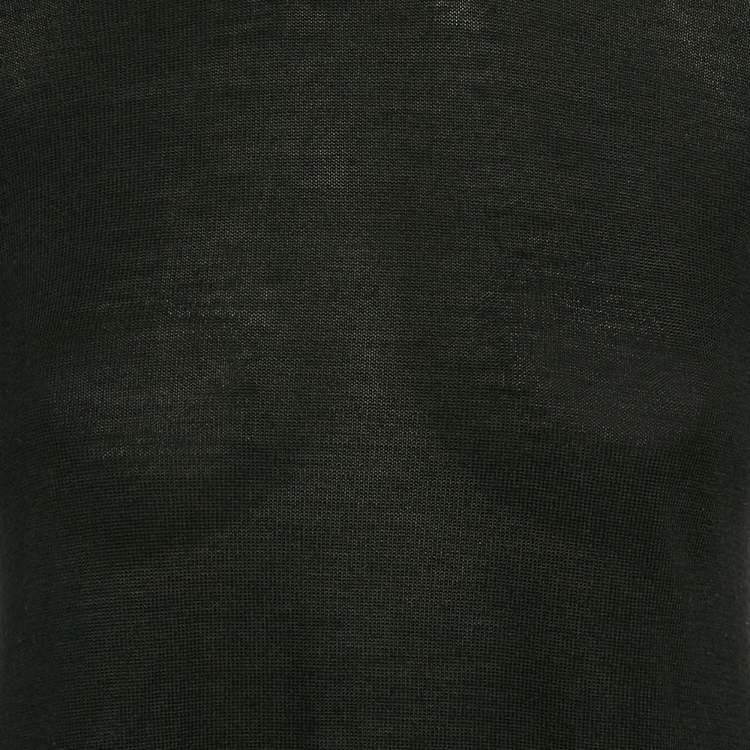 Pre Owned Prada Grey Knit Long Sleeve Open Back Sweater M