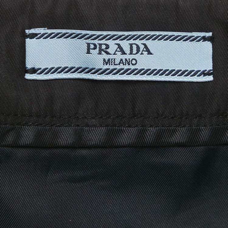 Pre Owned Prada Black Nylon Pouch Belted Mini Skirt M