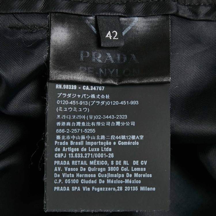 Pre Owned Prada Black Nylon Pouch Belted Mini Skirt M