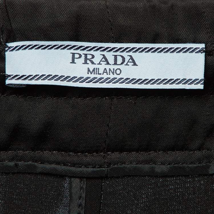 Pre Owned Prada Black Satin Trousers M