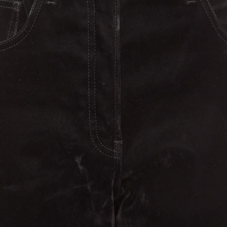 Pre Owned Prada Black Velvet Jeans M Waist 31" 