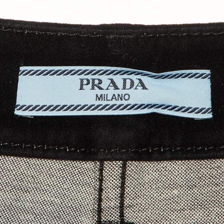 Pre Owned Prada Black Velvet Jeans M Waist 31" 