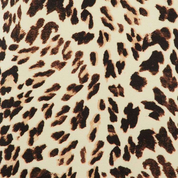 Pre Owned Prada Brown Leopard Print Wool A-Line Skirt S