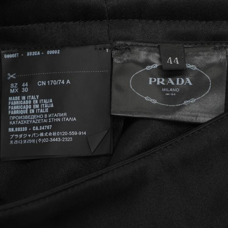 Pre Owned Prada Black Silk Maxi Skirt M