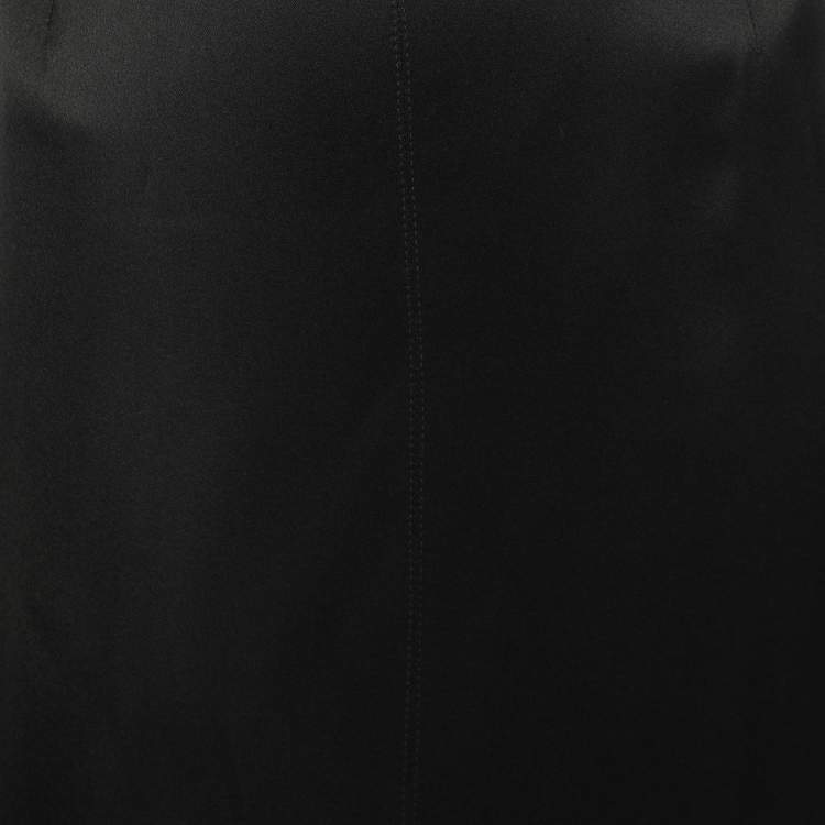 Pre Owned Prada Black Silk Maxi Skirt M