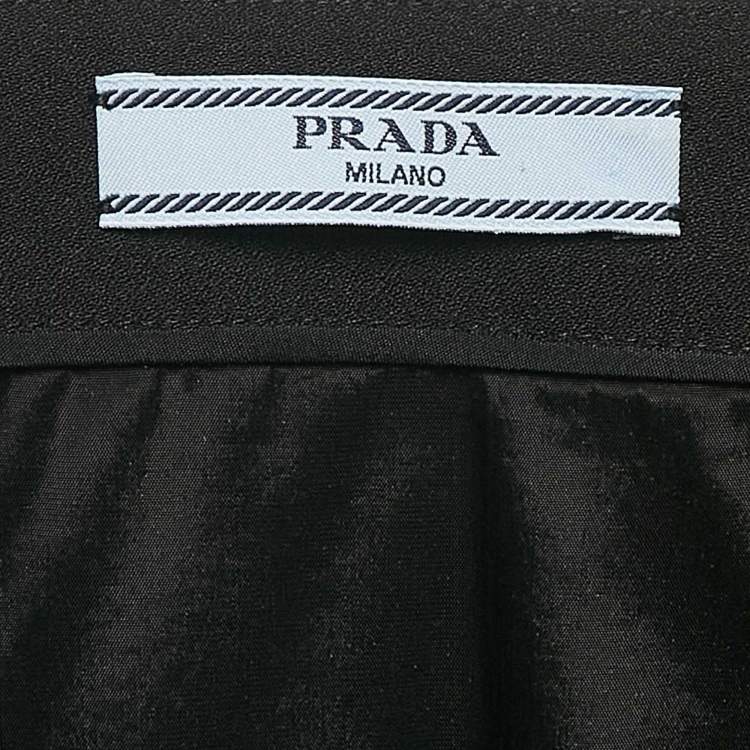 Pre Owned Prada Black Crepe Pencil Skirt S