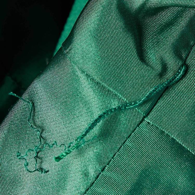 Pre Owned Prada Green Silk Blend Blended Midi Dress M