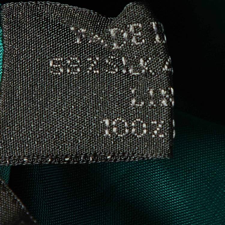 Pre Owned Prada Green Silk Blend Blended Midi Dress M