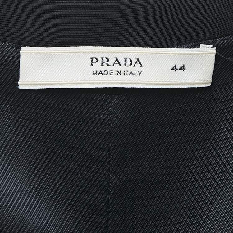 Pre Owned Prada Black Crepe V-Neck Mini Dress M