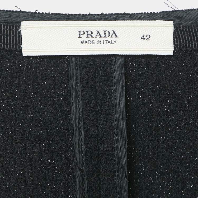 Pre Owned Prada Black Crepe Short Skirt M