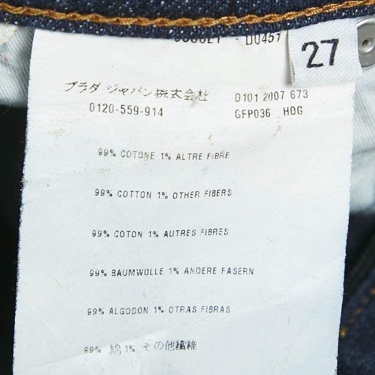 Pre Owned Prada Navy Blue Denim Skinny Jeans M Waist 27"