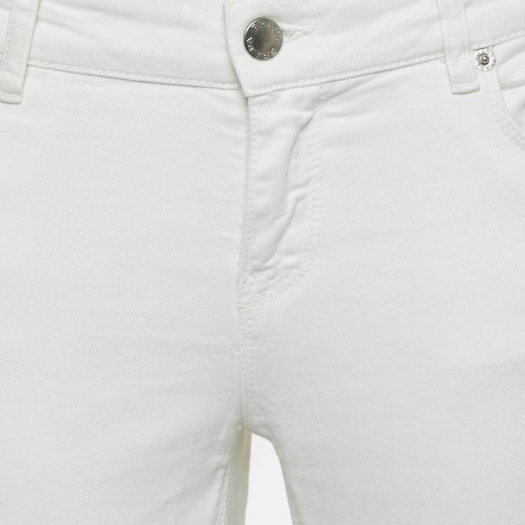 Pre Owned Prada White Denim Contour Fit Jeans M Waist 27"