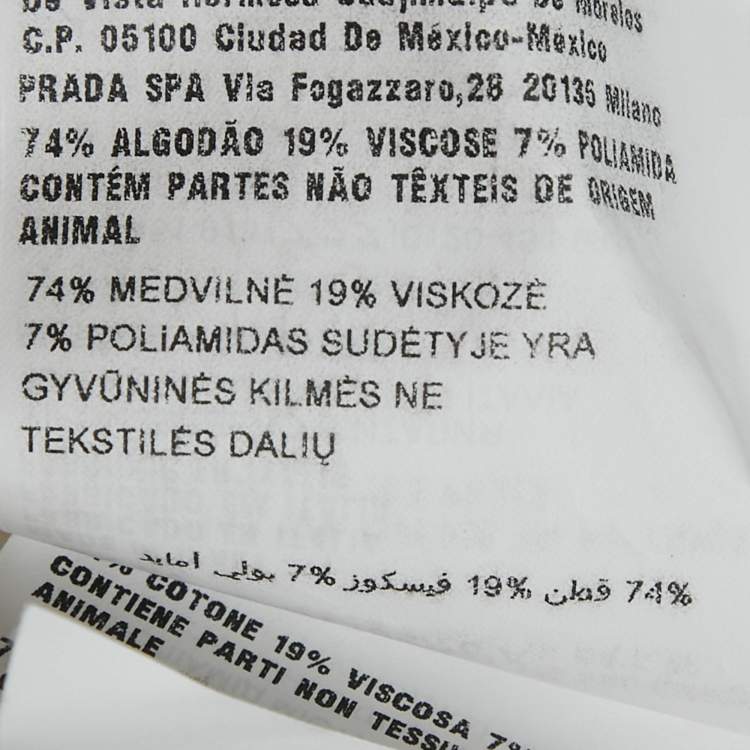 Pre Owned Prada White Lace Button Front Pleated Midi Dress S