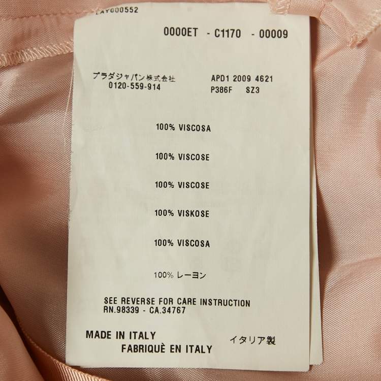 Pre Owned Prada Pink Satin Asymmetrical Draped Mini Shift Dress M