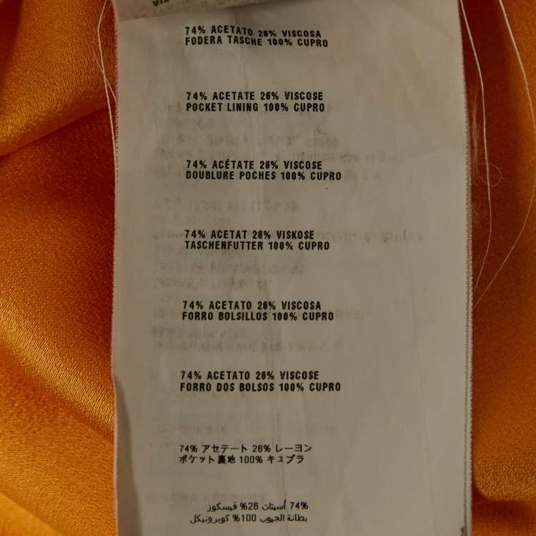 Pre Owned Prada Yellow Sateen Trousers S