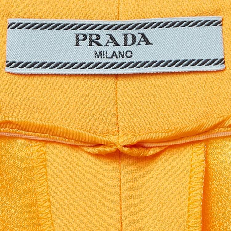 Pre Owned Prada Yellow Sateen Trousers S
