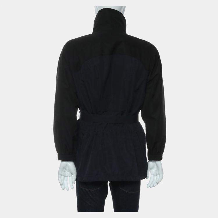Pre Owned Prada Dark Blue Logo High-Neck Technical Jacket  IT Women 38