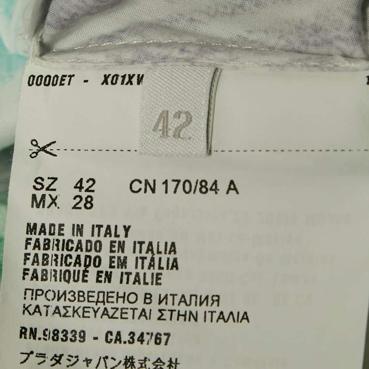 Pre Owned Prada Multicolor Printed Cotton Asymmetric Midi Dress M