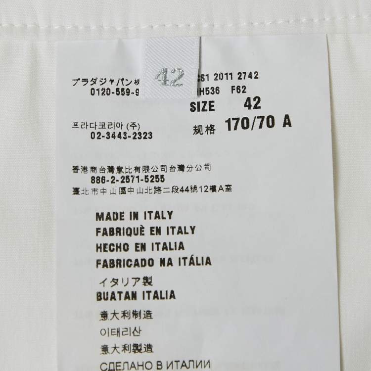 Pre Owned Prada White Cotton Pleated Mini Skirt M