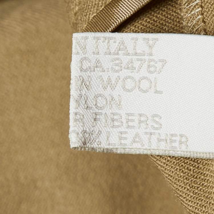 Pre Owned Prada Khaki Brown Wool High Waist Trousers M