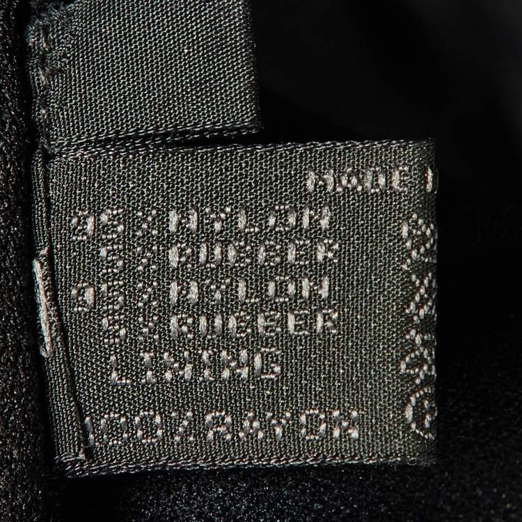 Pre Owned Prada Black Nylon & Knit Paneled Midi Dress L
