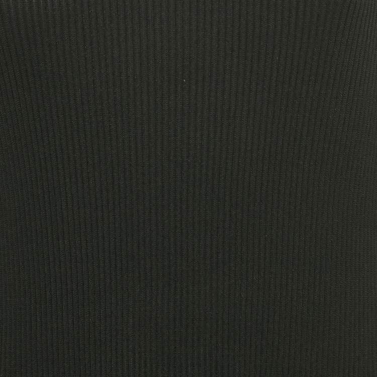Pre Owned Prada Black Rib Knit Midi Dress M