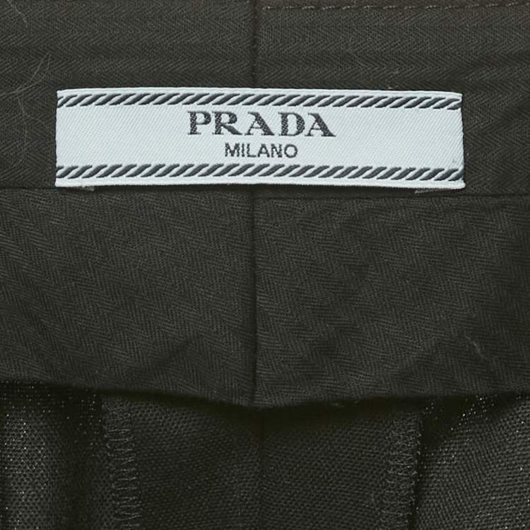 Pre Owned Prada Black Wool Capri Pants M