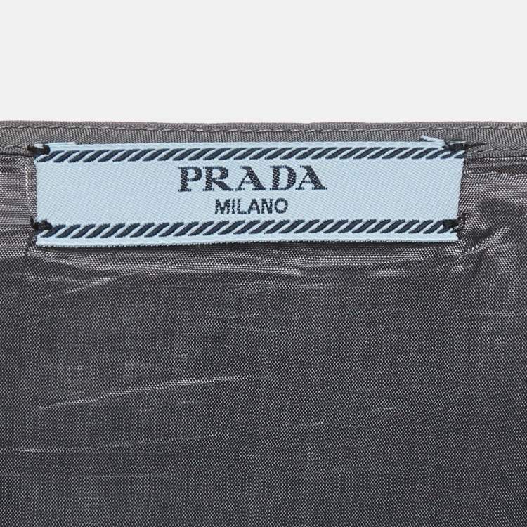 Pre Owned Prada Grey Mohair Wool Blend Pencil Skirt S