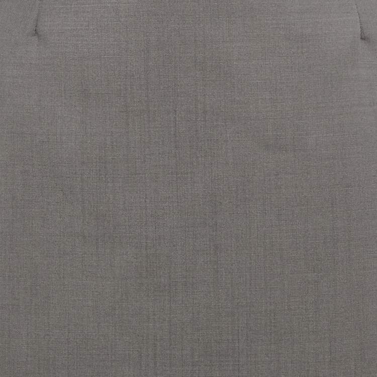 Pre Owned Prada Grey Mohair Wool Blend Pencil Skirt S