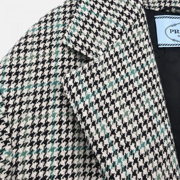 Pre Owned Prada Black Wool Coat Women Size 44