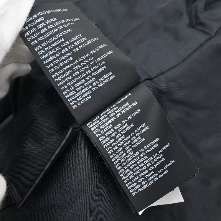 Pre Owned Prada Black Wool Coat Women Size 44