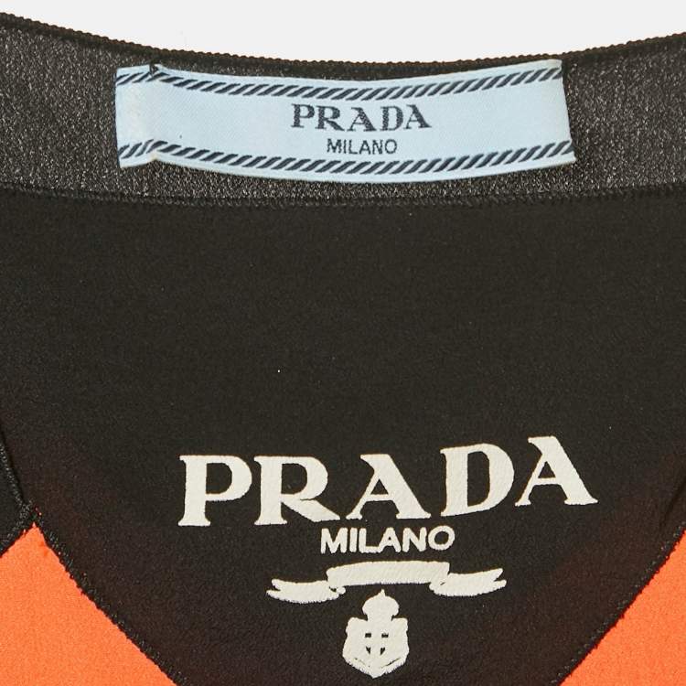 Pre Owned Prada Multicolor Stretch Crepe Sleeveless Mini Dress S