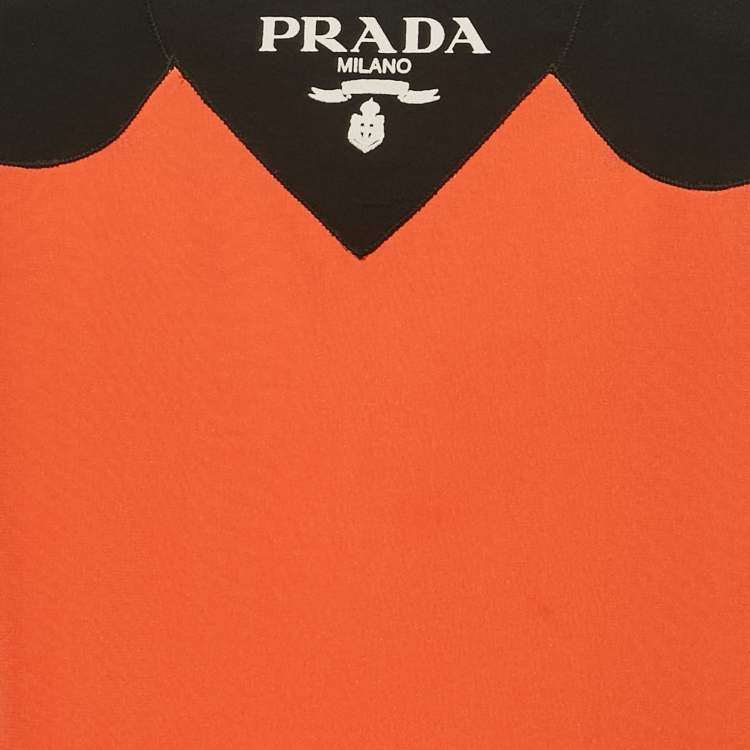 Pre Owned Prada Multicolor Stretch Crepe Sleeveless Mini Dress S