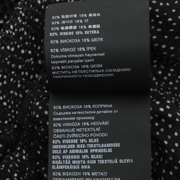 Pre Owned Prada Black Polka Dotted Velvet Silk Midi Dress S