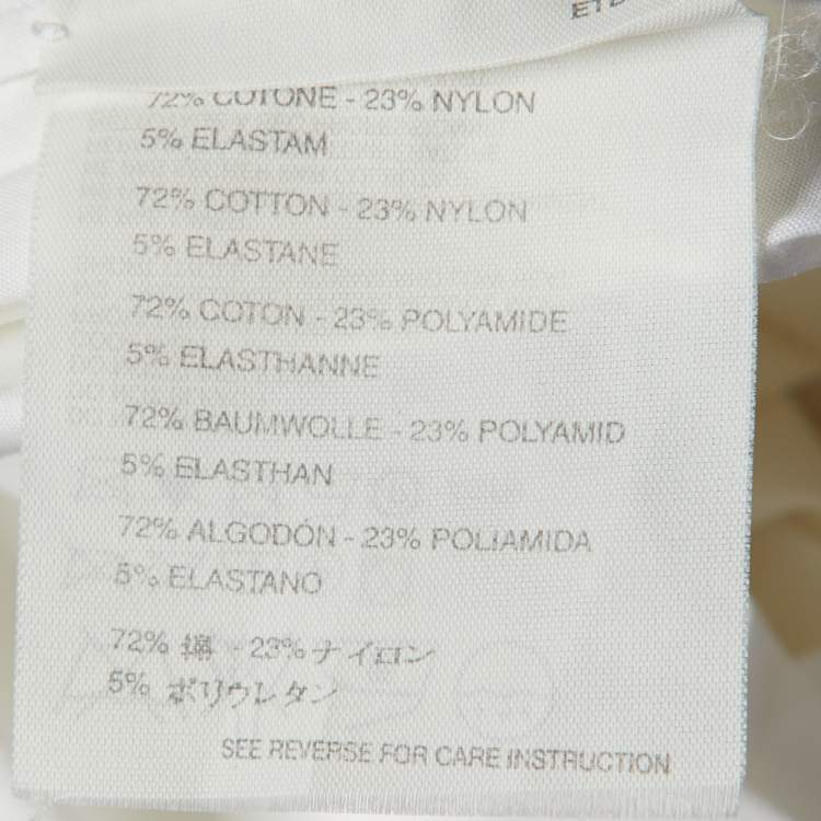 Pre Owned Prada White Stretch Cotton Pleated Shirt Dress M
