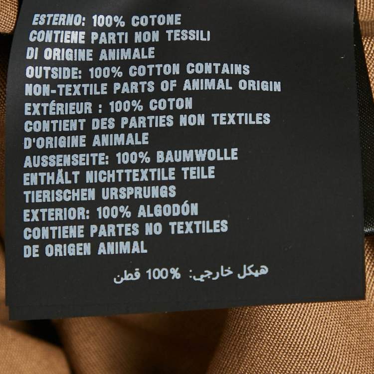 Pre Owned Prada Brown Khaki Cotton Applique Sleeveless Mini Dress M
