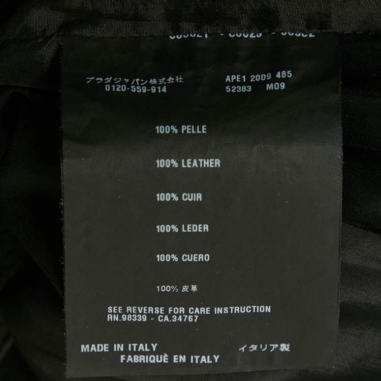 Pre Owned Prada Black Leather Skinny Pants M