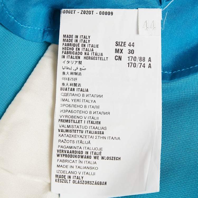 Pre Owned Prada Blue Jersey V-Neck Sheath Dress M