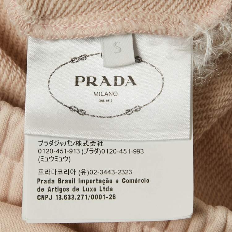 Pre Owned Prada Pink Cotton Jersey Drawstring Mini Skirt S