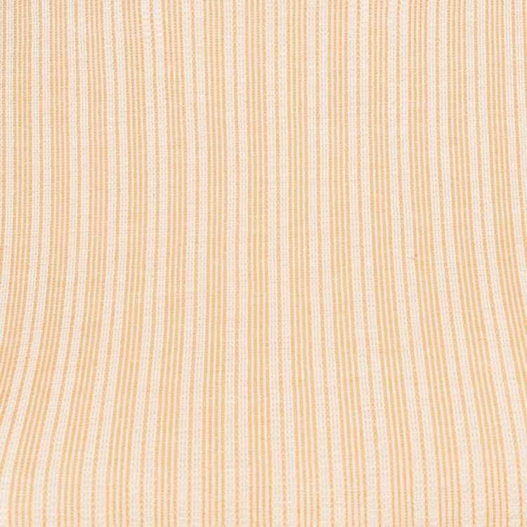Pre Owned Prada Orange Stripped Jersey Fitted Top S
