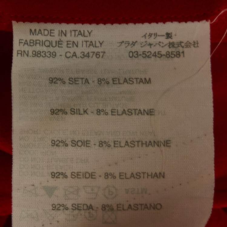 Pre Owned Prada Red Silk Ruched Mini Tube Dress M