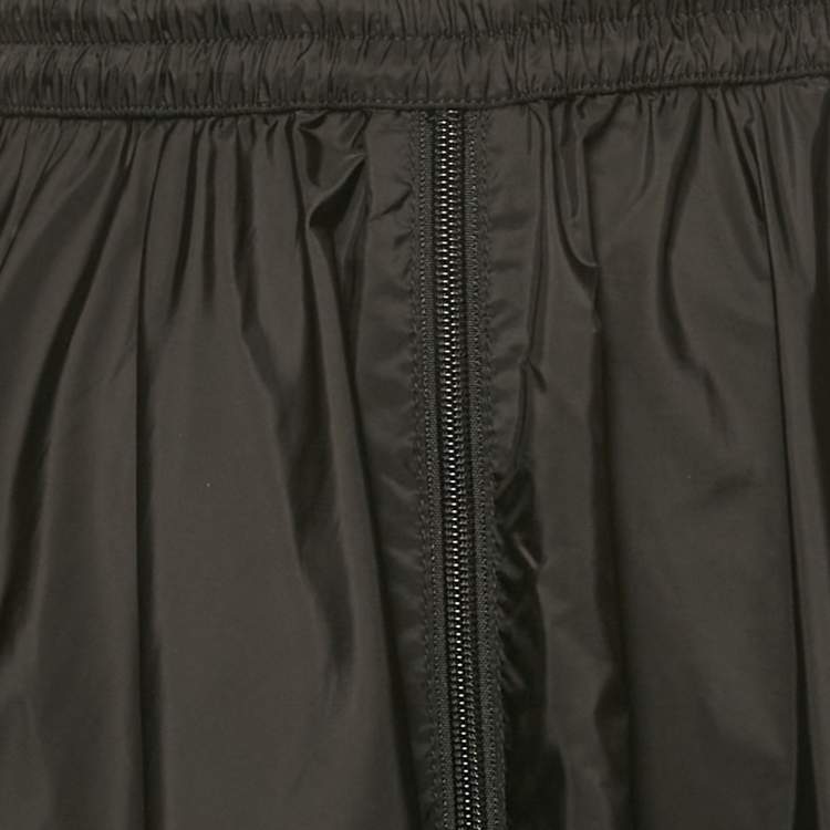 Pre Owned Prada Black Re-Nylon Zipper Detail Maxi Skirt M