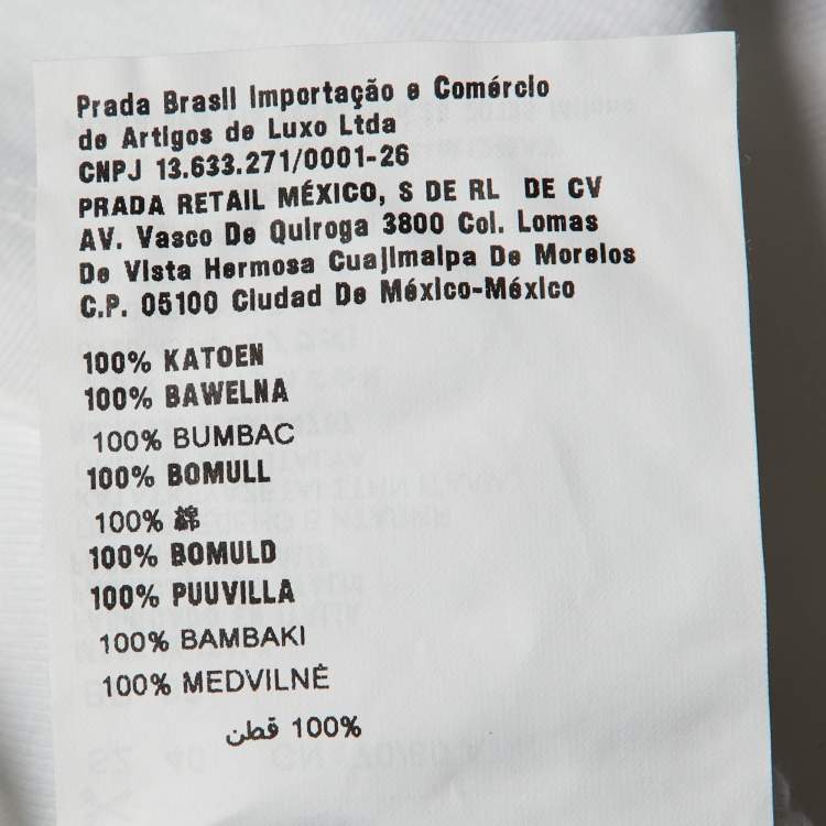 Pre Owned Prada White Cotton Triangle Logo Tank Top S