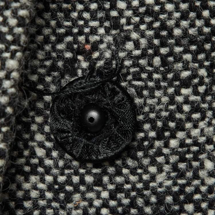 Pre Owned Prada Black Wool Mink Fur Collared Jacket S