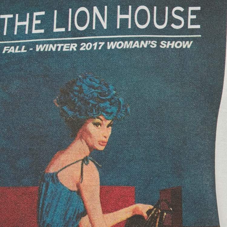 Pre Owned Prada Grey The Lion House Print Cotton Blend Sweatshirt XS 